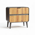 Wooden nightstand with modern design and two storage drawers 50 x 40 x 45cm