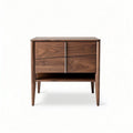 Walnut nightstand with two drawers and open shelf 50 x 40 x 60cm
