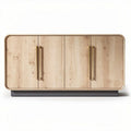 Wooden sideboard with gold handles suitable for living room storage 120 x 40 x 80cm