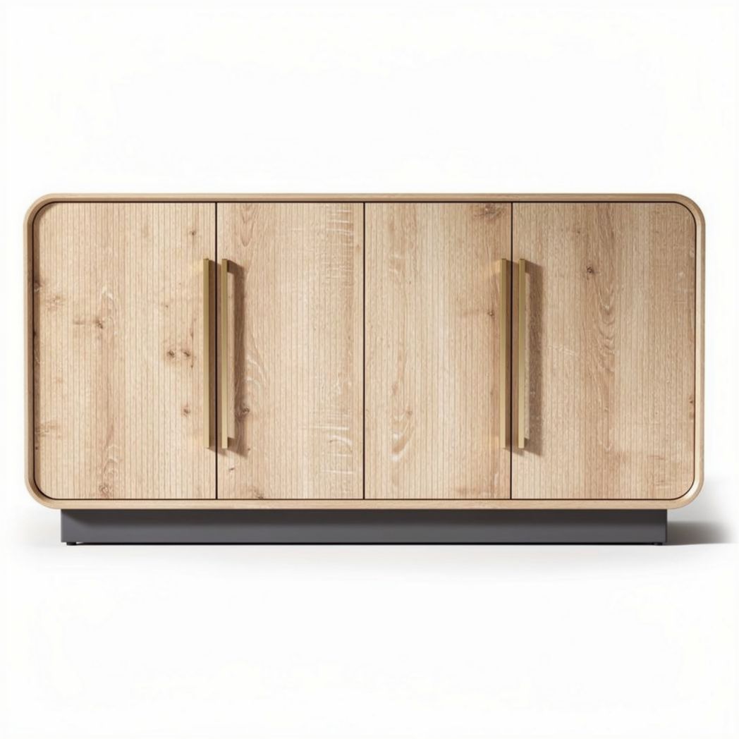 Wooden sideboard with gold handles suitable for living room storage 120 x 40 x 80cm
