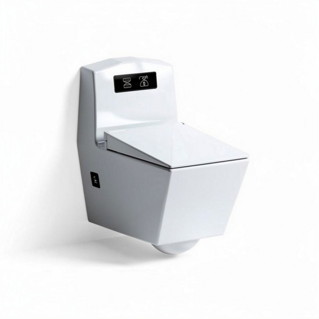 Wall-mounted toilet with sensor flush function ceramic construction white finish 70 x 40 x 50cm