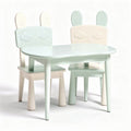 Children's furniture set with rabbit design made of wood in pastel colors 60 x 40 x 50cm