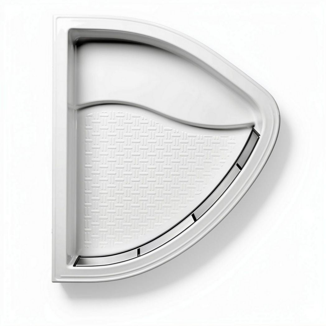 Corner shower tray 30 x 30 x 5cm white durable plastic design for bathrooms