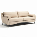 Beige fabric sofa with rounded arms 200 x 90 x 80cm for living room seating