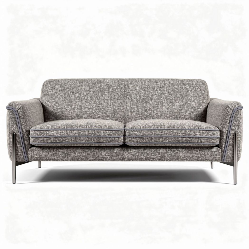 Sofa in gray fabric upholstery with metal legs 200 x 90 x 85cm